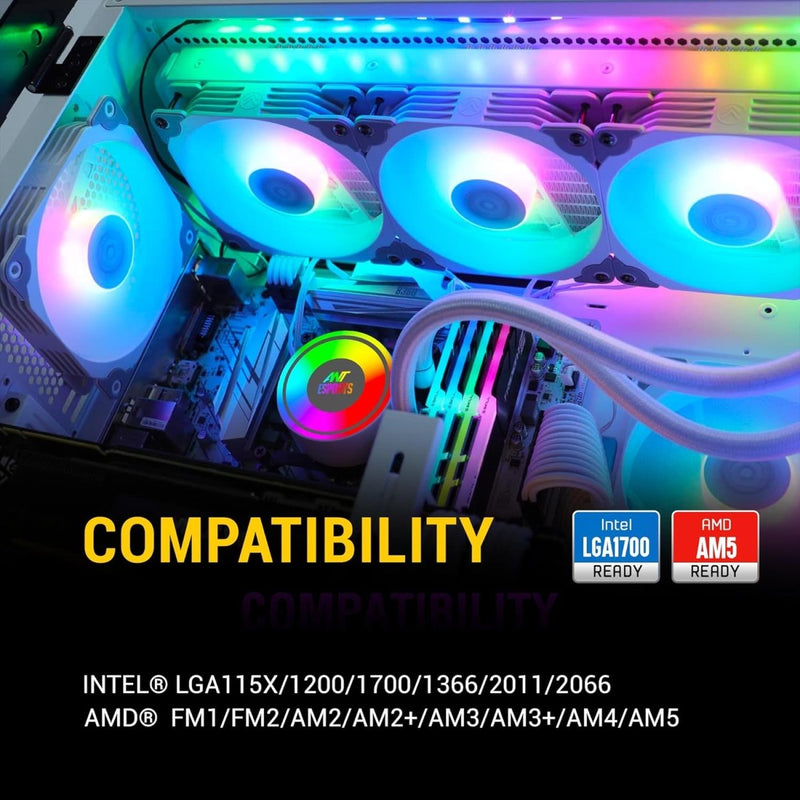 ANT ESPORTS CPU COOLER ICE - 360 ARGB WITH WHITE - SWIFT PERIPHERALS1091749