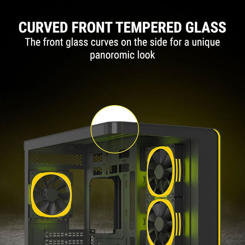 ANT ESPORTS CRYSTAL ARC ARGB ATX MID TOWER CASE BLACK - SWIFT PERIPHERALS1093188