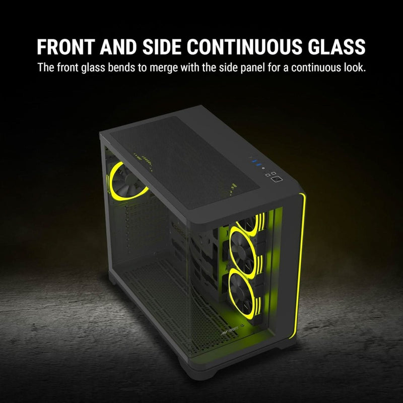 ANT ESPORTS CRYSTAL ARC ARGB ATX MID TOWER CASE BLACK - SWIFT PERIPHERALS1093188