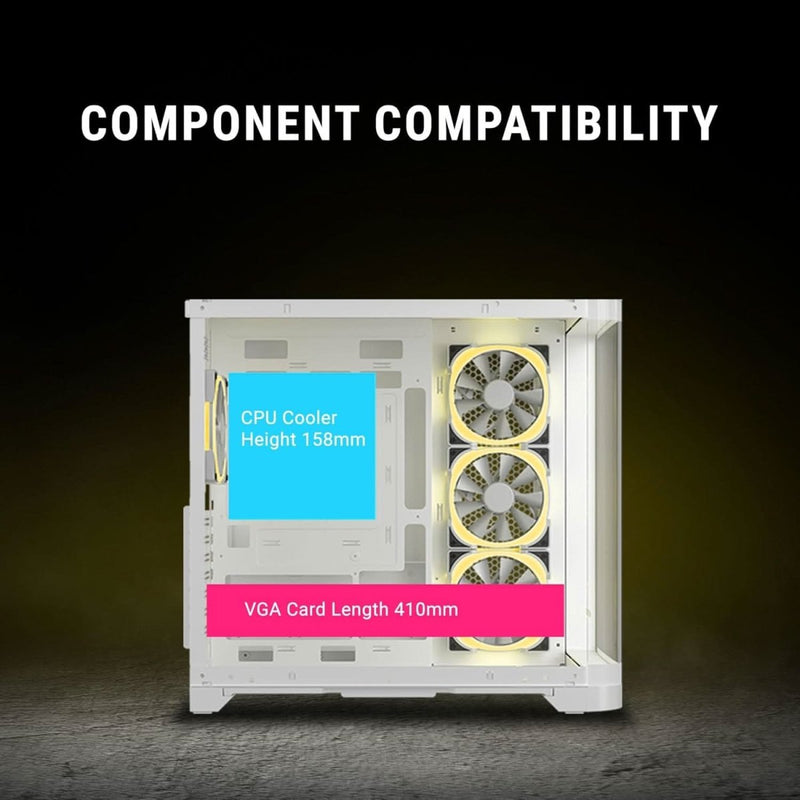ANT ESPORTS CRYSTAL ARC ARGB WHITE ATX MID TOWER CASE - SWIFT PERIPHERALS1093189