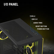 Ant Esports Crystal ARC Gaming Mid Tower Case - Black - SWIFT PERIPHERALSCRYSTAL-ARC-BLACK
