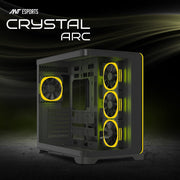 Ant Esports Crystal ARC Gaming Mid Tower Case - Black - SWIFT PERIPHERALSCRYSTAL-ARC-BLACK