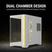 Ant Esports Crystal ARC Gaming Mid Tower Case - White - SWIFT PERIPHERALSAESP0359
