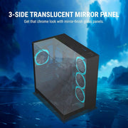 ANT ESPORTS CRYSTAL MIRROR ATX MID TOWER CASE BLACK - SWIFT PERIPHERALS1093205