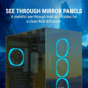 ANT ESPORTS CRYSTAL MIRROR ATX MID TOWER CASE BLACK - SWIFT PERIPHERALS1093205