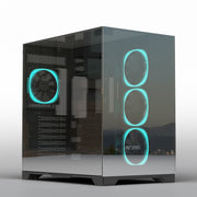 Ant Esports Crystal Mirror Gaming Mid Tower Case - Black - SWIFT PERIPHERALSAESP0356