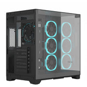 Ant Esports Crystal Mirror Gaming Mid Tower Case - Black - SWIFT PERIPHERALSAESP0356