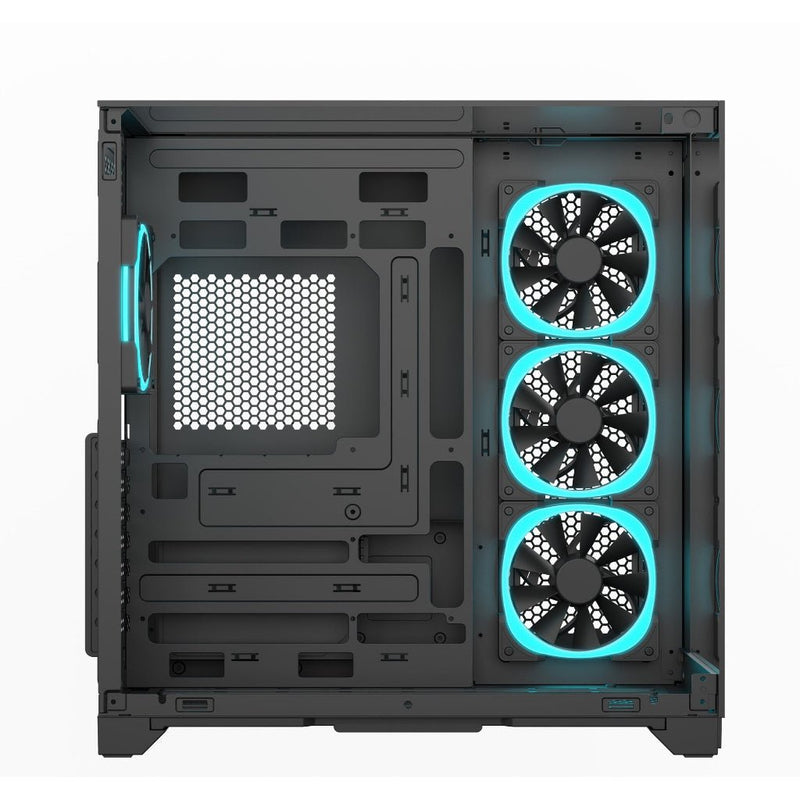Ant Esports Crystal Mirror Gaming Mid Tower Case - Black - SWIFT PERIPHERALSAESP0356