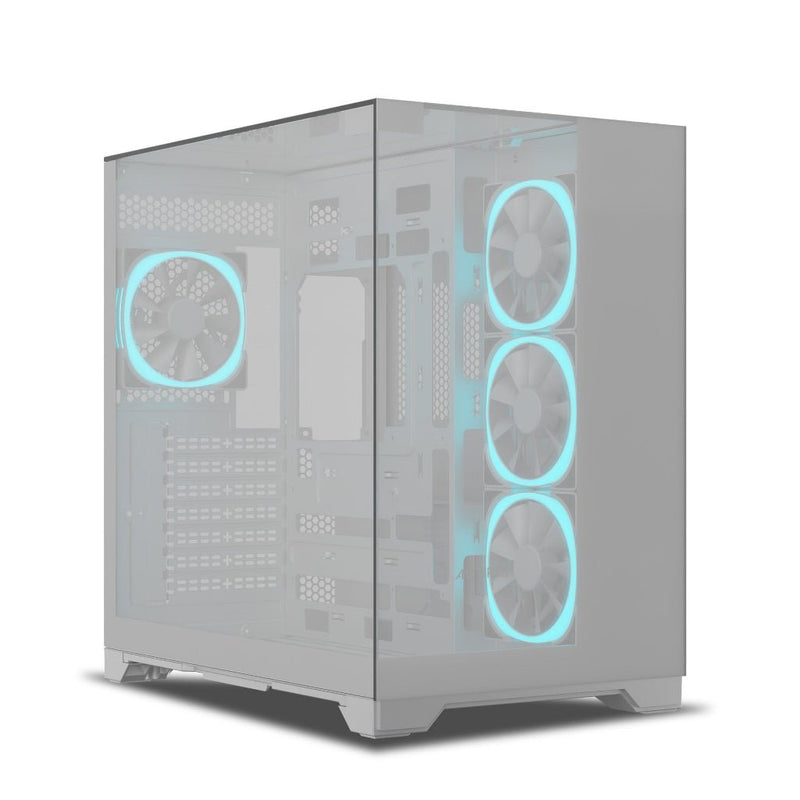 Ant Esports Crystal Mirror Gaming Mid Tower Case - White - SWIFT PERIPHERALSAESP0357
