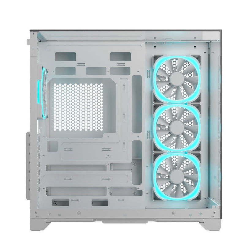 Ant Esports Crystal Mirror Gaming Mid Tower Case - White - SWIFT PERIPHERALSAESP0357