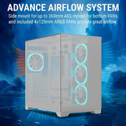 ANT ESPORTS CRYSTAL MIRROR WHITE ATX MID TOWER CASE - SWIFT PERIPHERALS1093206