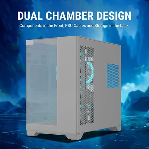 ANT ESPORTS CRYSTAL MIRROR WHITE ATX MID TOWER CASE - SWIFT PERIPHERALS1093206