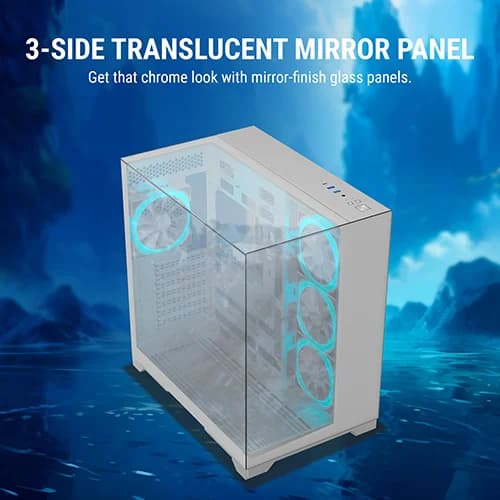 ANT ESPORTS CRYSTAL MIRROR WHITE ATX MID TOWER CASE - SWIFT PERIPHERALS1093206