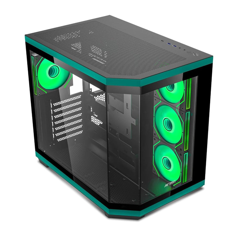 ANT ESPORTS CRYSTAL X11 MID - TOWER ATX CABINET GREEN - SWIFT PERIPHERALS1088698