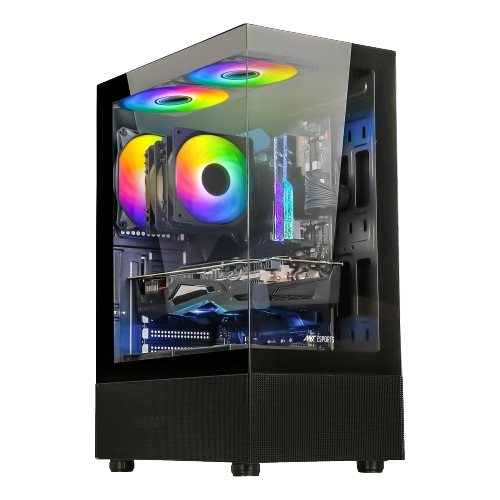 ANT ESPORTS CRYSTAL X2 MID - TOWER ATX CABINET BLACK - SWIFT PERIPHERALS1088700