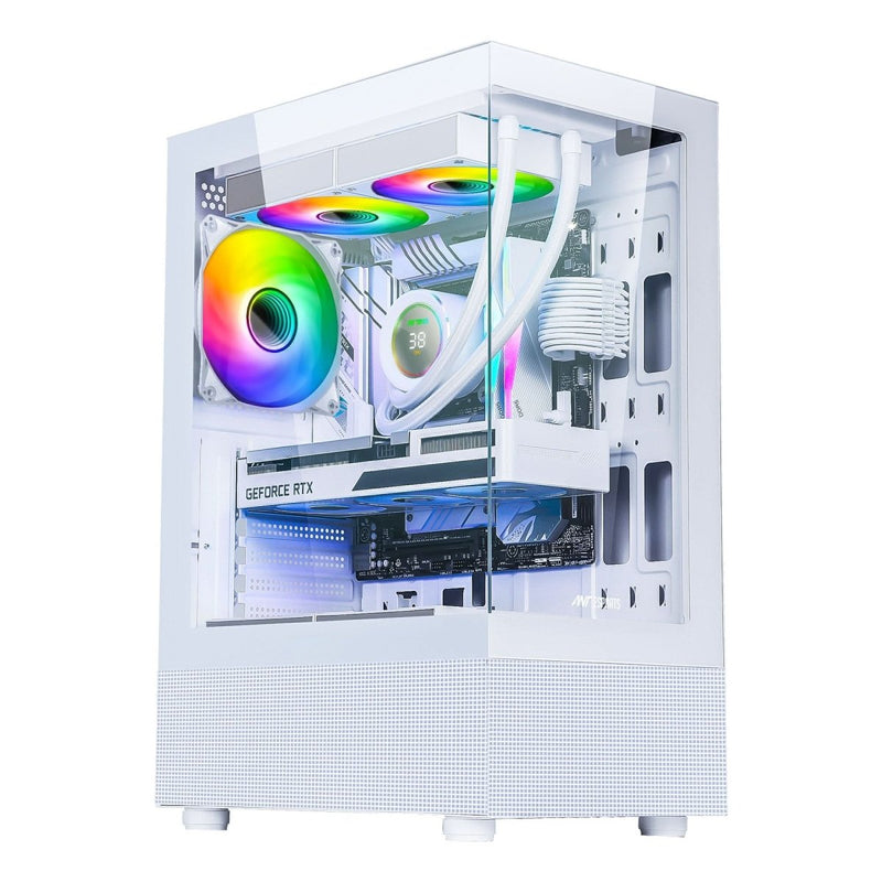 ANT ESPORTS CRYSTAL X2 MID - TOWER ATX CABINET WHITE - SWIFT PERIPHERALS1088702