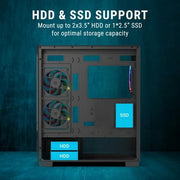 Ant Esports Crystal X3 LCD ARGB ATX Mid Tower Case - SWIFT PERIPHERALS1093149
