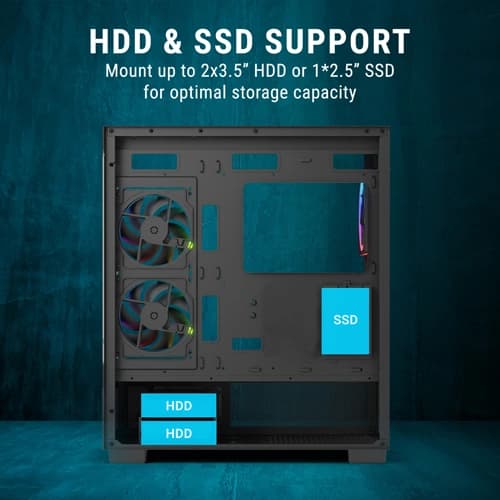 Ant Esports Crystal X3 LCD ARGB ATX Mid Tower Case - SWIFT PERIPHERALS1093149