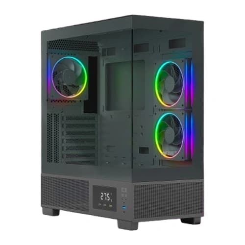 Ant Esports Crystal X3 LCD ARGB ATX Mid Tower Case - SWIFT PERIPHERALS1093149