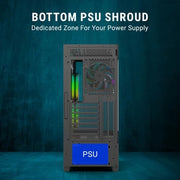 Ant Esports Crystal X3 LCD ARGB ATX Mid Tower Case - SWIFT PERIPHERALS1093149
