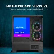 Ant Esports Crystal X3 LCD ARGB ATX Mid Tower Case - SWIFT PERIPHERALS1093149