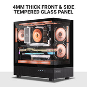 ANT ESPORTS CRYSTAL X6 ATX CABINET BLACK - SWIFT PERIPHERALS1090604