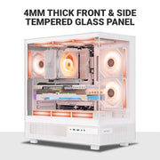 ANT ESPORTS CRYSTAL X6 ATX CABINET WHITE - SWIFT PERIPHERALS1090597