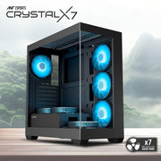 ANT Esports Crystal X7 ARGB ATX with Type - C Gaming Mid Tower Case - SWIFT PERIPHERALSAESP0322