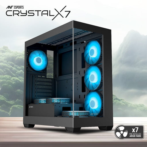 ANT Esports Crystal X7 ARGB ATX with Type - C Gaming Mid Tower Case - SWIFT PERIPHERALSAESP0322