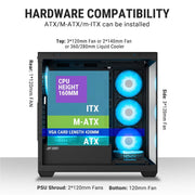 ANT Esports Crystal X7 ARGB ATX with Type - C Gaming Mid Tower Case - SWIFT PERIPHERALSAESP0322