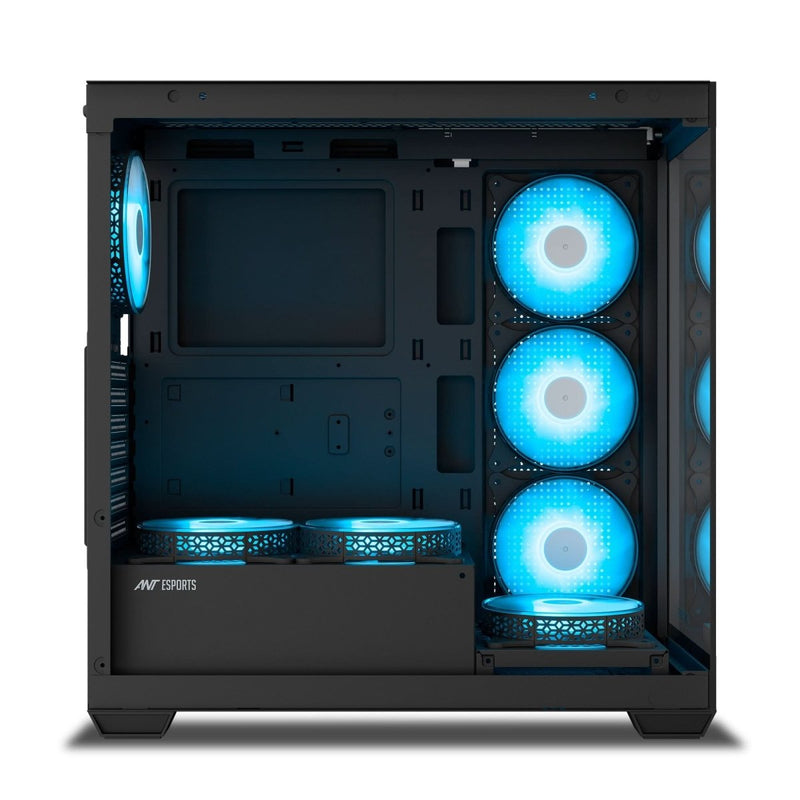 ANT ESPORTS CRYSTAL X7 ATX CABINET BLACK - SWIFT PERIPHERALS1092265