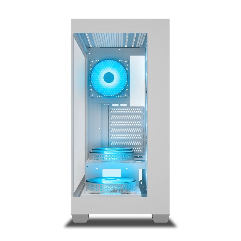 ANT ESPORTS CRYSTAL X7 ATX CABINET WHITE - SWIFT PERIPHERALS1092266