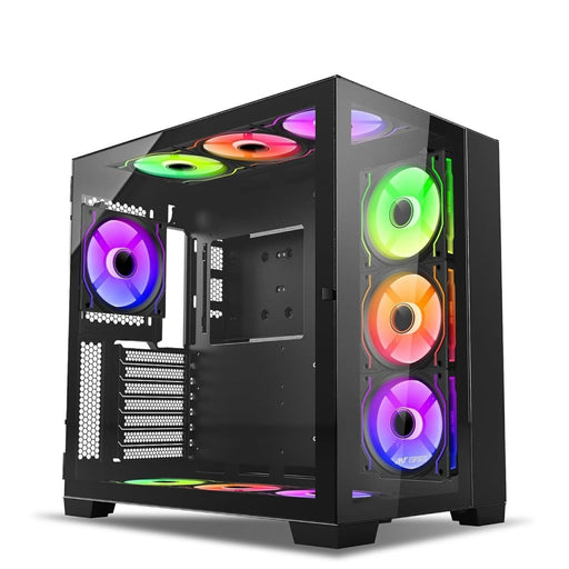 ANT ESPORTS CRYSTAL XL MID - TOWER ATX CABINET BLACK - SWIFT PERIPHERALS1088699