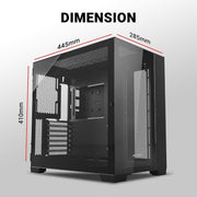 ANT ESPORTS CRYSTAL XL MID - TOWER ATX CABINET BLACK - SWIFT PERIPHERALS1088699