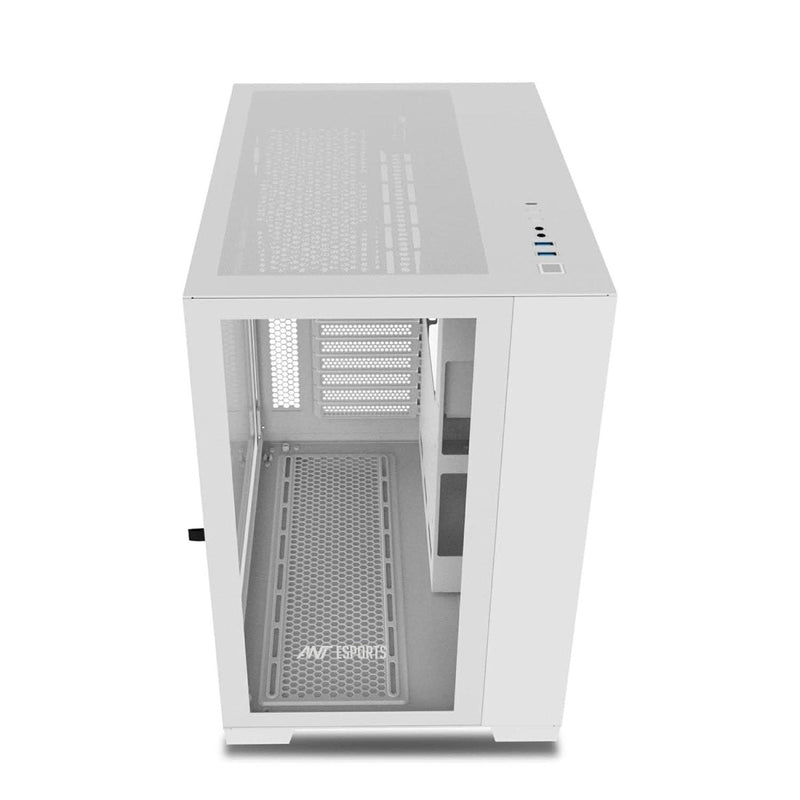 ANT ESPORTS CRYSTAL XL MID - TOWER ATX CABINET WHITE - SWIFT PERIPHERALS1088703