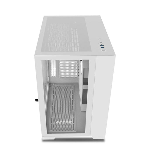 ANT ESPORTS CRYSTAL XL MID - TOWER ATX CABINET WHITE - SWIFT PERIPHERALS1088703