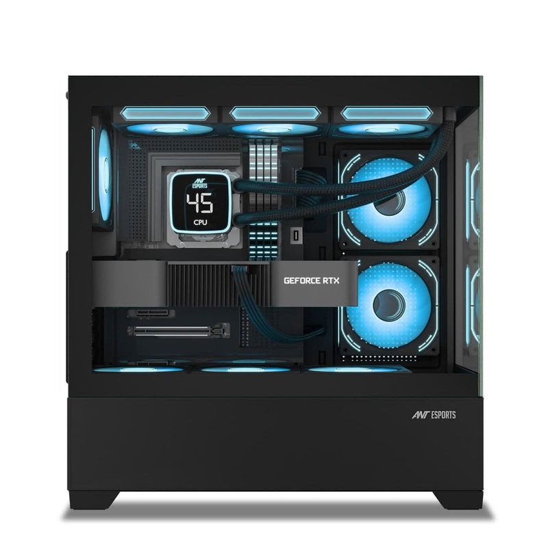 ANT ESPORTS CRYSTAL Z3 ARGB (ATX) MID TOWER CABINET (BLACK) - SWIFT PERIPHERALS1090740