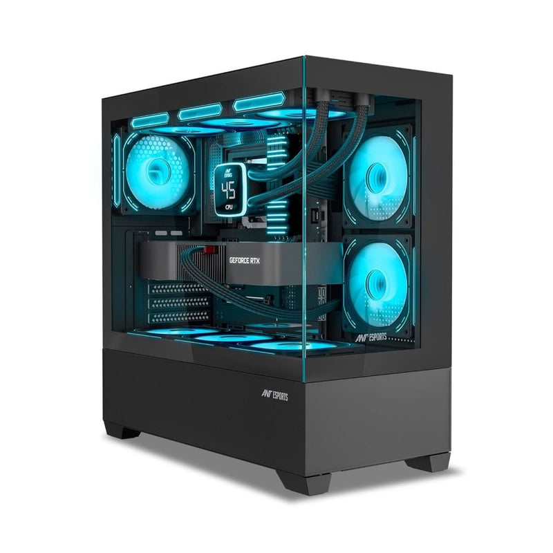ANT ESPORTS CRYSTAL Z3 ARGB (ATX) MID TOWER CABINET (BLACK) - SWIFT PERIPHERALS1090740