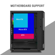 ANT ESPORTS ECLIPSE MID TOWER (ATX/M - ATX/M - ITX) BLACK - GREY CABINET 3X120MM FANS - SWIFT PERIPHERALSAESP0366