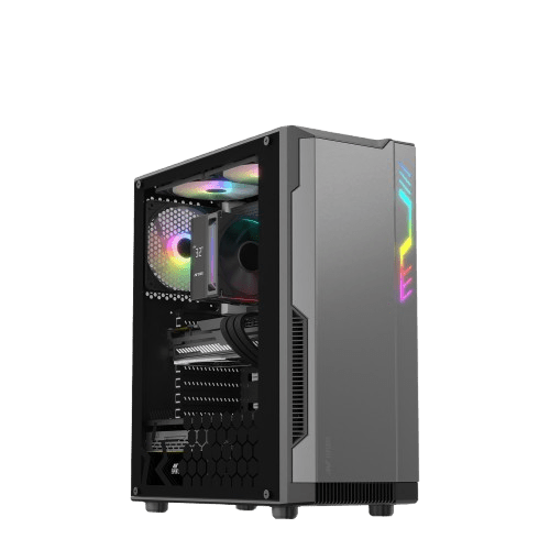ANT ESPORTS ECLIPSE MID TOWER (ATX/M - ATX/M - ITX) BLACK - GREY CABINET 3X120MM FANS - SWIFT PERIPHERALSAESP0366