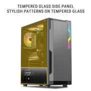 ANT ESPORTS ECLIPSE MID TOWER (ATX/M - ATX/M - ITX) BLACK - GREY CABINET 3X120MM FANS - SWIFT PERIPHERALSAESP0366