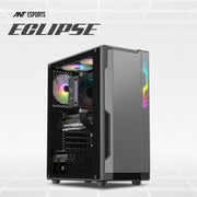 ANT ESPORTS ECLIPSE MID TOWER (ATX/M - ATX/M - ITX) BLACK - GREY CABINET 3X120MM FANS - SWIFT PERIPHERALSAESP0366