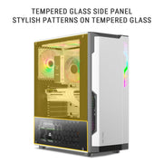 ANT ESPORTS ECLIPSE MID TOWER (ATX/M - ATX/M - ITX) WHITE - GREY CABINET 3X120MM FANS - SWIFT PERIPHERALSAESP0367