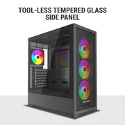 ANT ESPORTS EVO 360 MID TOWER BLACK CABINET - SWIFT PERIPHERALS1094938
