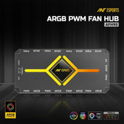 ANT ESPORTS FAN AFH90 2 IN 1 ARGB PWM FAN HUB (BLACK) - SWIFT PERIPHERALSAESP0336