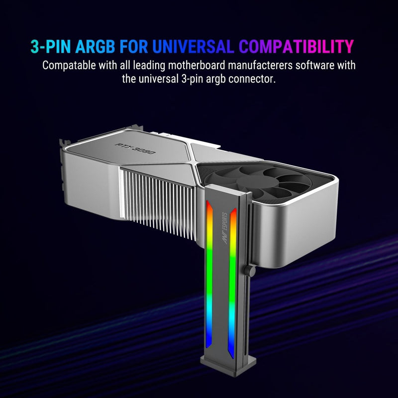 ANT ESPORTS GCB70 ADDRESSABLE RGB GRAPHICS CARD HOLDER (BLACK) - SWIFT PERIPHERALS1091929