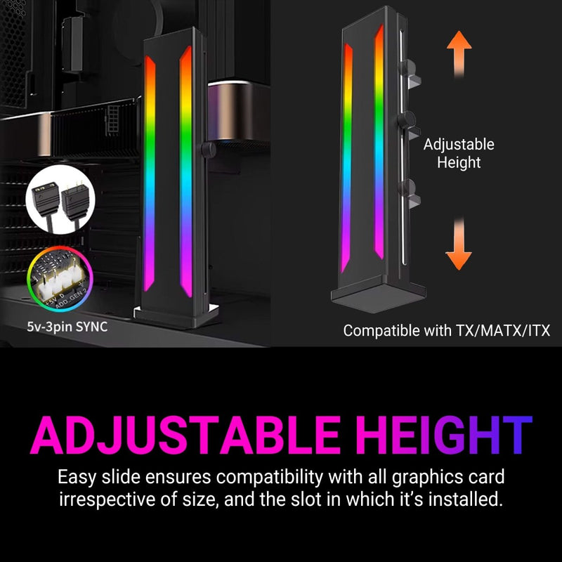 ANT ESPORTS GCB70 ADDRESSABLE RGB GRAPHICS CARD HOLDER (BLACK) - SWIFT PERIPHERALS1091929