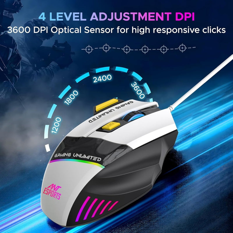 ANT ESPORTS GM100 BLACK GAMING MOUSE - SWIFT PERIPHERALS101358