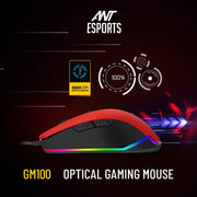 ANT ESPORTS GM100 RED GAMING MOUSE - SWIFT PERIPHERALS101359