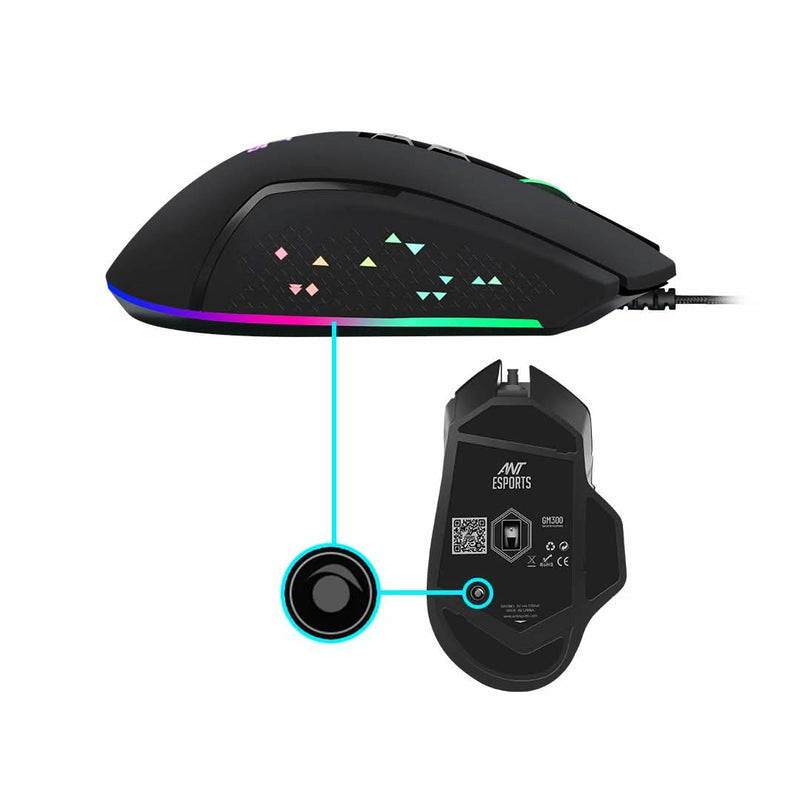 ANT ESPORTS GM300 BLACK GAMING MOUSE - SWIFT PERIPHERALS103334